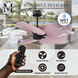 Atlas Alessandra Tropical 48 inch Matte Black with Light Pink Blades Ceiling Fan